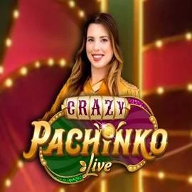Crazy Pachinko slot logo by Evolution at Spinfin Casino